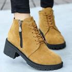 Zip Suede Short Boots