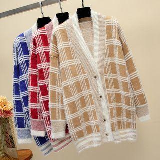 Plaid Fluffy Cardigan