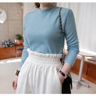 Crew-neck Long-sleeve Wool T-shirt