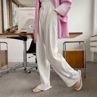 High-waist Patched Wide-leg Pants