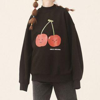 Cherry Printed Long-sleeve Sweatshirt