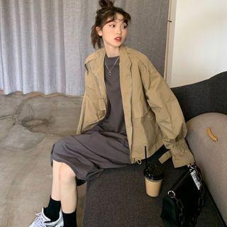 Plain Loose-fit Jacket / Plain Dress