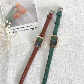 Faux Leather Rectangle Bracelet