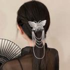 Layered Chain Butterfly Hair Comb Hair Comb - Butterfly - Silver - One Size