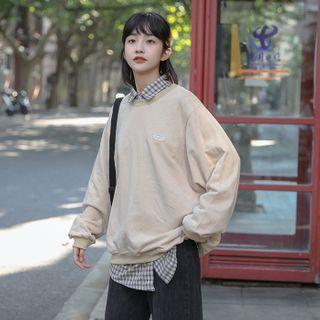 Crewneck Embroider Letter Long-sleeve Sweatshirt