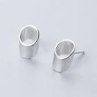Hollow Cylinder Stud Earring 1 Pair - Silver - One Size