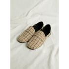 Square-toe Foldable Plaid Loafers