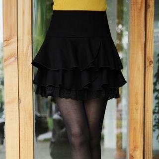 Lace Hem Layered Skirt