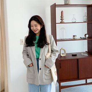 Longline Wool Blend Blazer