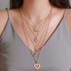 Alloy Pendant Layered Necklace 01 - 1100 - Kc Gold - One Size