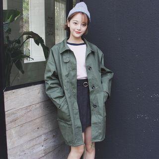 Drawstring Beaded Long Jacket