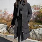 Loose-fit Padded Coat With Muffler Scarf