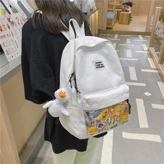 Graphic Print Canvas Backpack