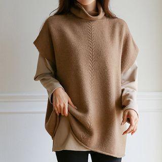 High-neck Drop-shoulder Vest