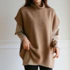 High-neck Drop-shoulder Vest