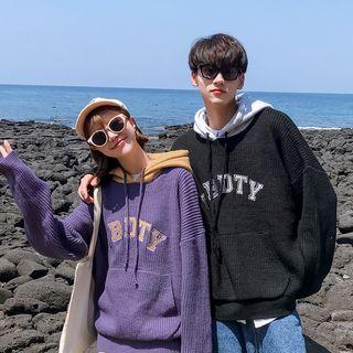 Couple Matching Long Sleeve Hooded Knit Top