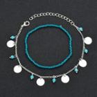 Turquoise Bead & Disc Anklet / Bracelet