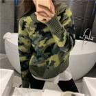 Camo Print Sweater Camouflage - One Size