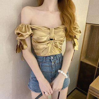 Bow-accent Off-shoulder Top
