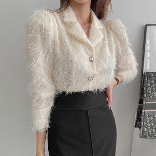 Notch-collar Fringe Blouse