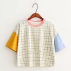 Check Panel Short-sleeve T-shirt