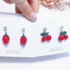 Rhinestone Strawberry / Cherry Dangle Earring