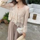 Bell-sleeve Lace Top Almond - One Size