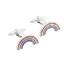 Simple Fashion Seven-color Rainbow Cufflinks Silver - One Size