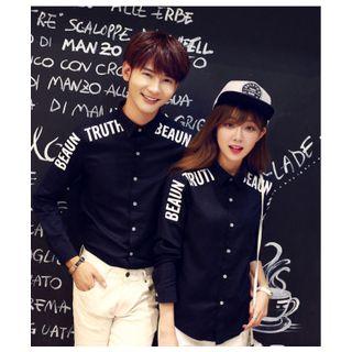 Matching Couple Lettering Shirt