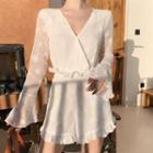 Long-sleeve Ruffle Trim Romper