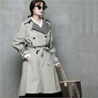 Check-lining Double-breasted Trench Coat