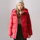 Detachable-hood Duck Down Thick Puffer Jacket