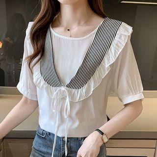 Short-sleeve Doll Collar Shirt
