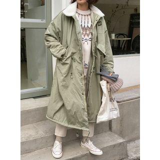 Sherpa-fleece Collar Oversized Parka