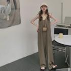 Spaghetti Strap Jumper Pants Brown - One Size