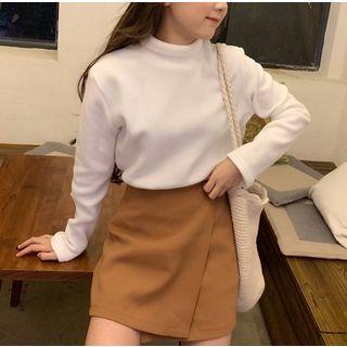 Long Sleeve High Neck Plain Top