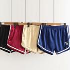 Dog Embroidered Piped Shorts