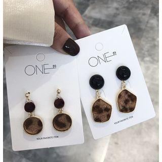 Leopard Print Irregular Disc Dangle Earring