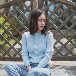 Mock Neck Knit Cardigan