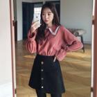 Lace-trim Collar Blouse
