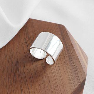 925 Sterling Silver Thick Ring Silver - One Size