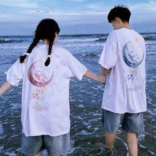 Elbow-sleeve Graphic Print T-shirt (various Designs)