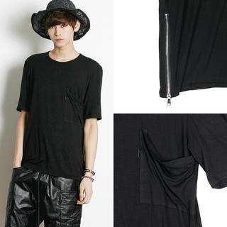 Short-sleeve Zip-trim T-shirt
