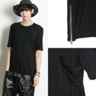 Short-sleeve Zip-trim T-shirt