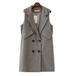 Pinstripe Double-breasted Lapel Vest
