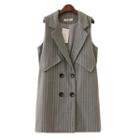 Pinstripe Double-breasted Lapel Vest
