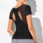 Short-sleeve Mesh Panel Cutout Sports T-shirt