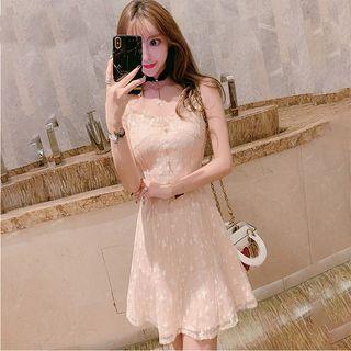 Lace Spaghetti Strap Mini A-line Dress