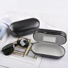 Faux Leather Layered Eyeglasses Case Black - One Size