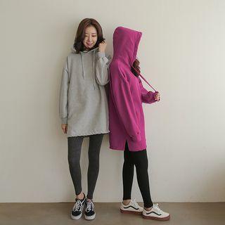 Fleece-lined Hooded Long Top